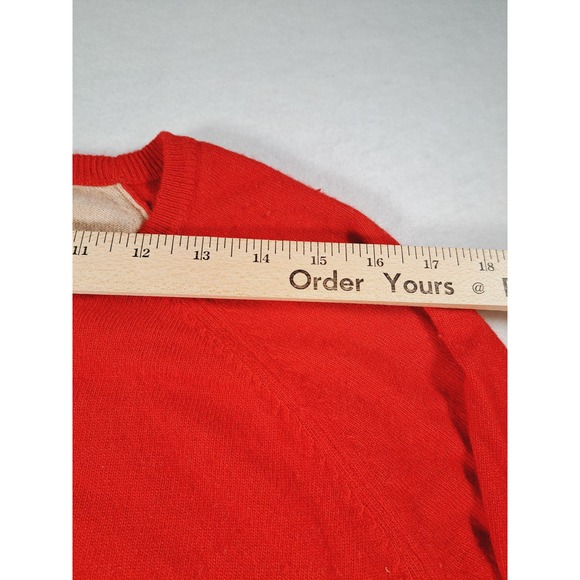 J. Crew Women's Long-Sleeve Red Sweater With Buttons on Side Medium - Picture 5 of 7